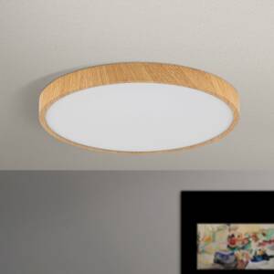 Orion LED stropní svítidlo Bully, vzhled dřeva, Ø 28 cm