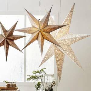 STAR TRADING Papírová hvězda Decorus bez osvětlení bílá/stříbro