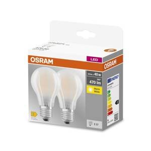 OSRAM LED žárovka E27 4W 827 Classic A GLFR matná 2 ks
