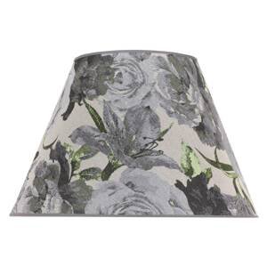Duolla Stínidlo na lampu Sofia 21 cm, květinový vzor šedá