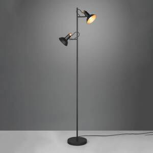 Trio Lighting Stojací lampa Roxie, otočná, 2 světla, černá matná