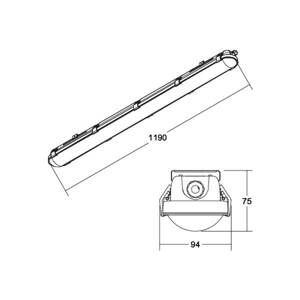 BRUMBERG BRUMBERG Humid One Pro LED do vlhka DALI 119cm