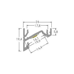 BRUMBERG BRUMBERG One LED montážní rohový profil, hliník 2m