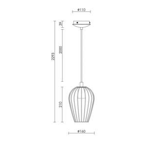 Beacon Lighting Závěsné světlo Callam s klecovým stínidlem Ø 16 cm