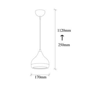 Opviq Závěsné světlo Yildo 6866 1 zdroj Ø17cm černá/měď