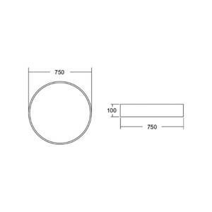 BRUMBERG BRUMBERG Biro Circle, Ø 75 cm, vypínač, stříbrná, 3 000 K