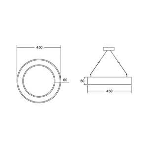 BRUMBERG BRUMBERB Biro Circle Ring5 direct CCT DALI, Ø 45 cm, bílý