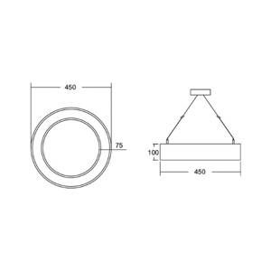 BRUMBERG BRUMBERG Biro Circle Ring10 direct Ø 45 cm, CA, CCT, černá