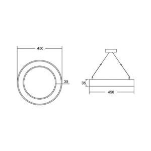 BRUMBERG BRUMBERG Biro Circle Ring 3,5 direct Ø 45cm CA stříbrná 3000 K