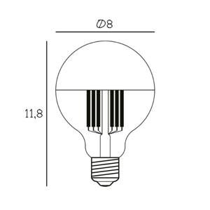 DESIGN BY US Zrcadlová lampa LED Globe 80, stříbrná, E27, 3,5 W, 2 700 K