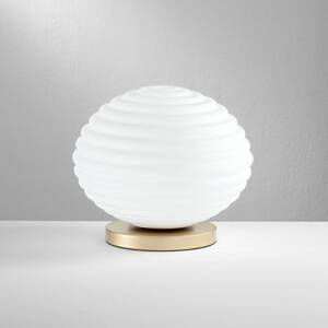 Eco-Light Stolní lampa Ripple, zlatá barva/opál, Ø 32 cm