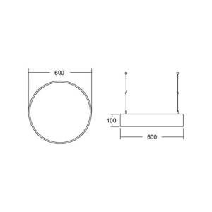 BRUMBERG BRUMBERG Biro Circle10 přívěsek Ø 60 cm direct DALI stříbrná 840