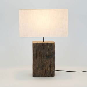 Holländer Stolní lampa Montecristo, barva dřeva/béžová, výška 59 cm, dřevo