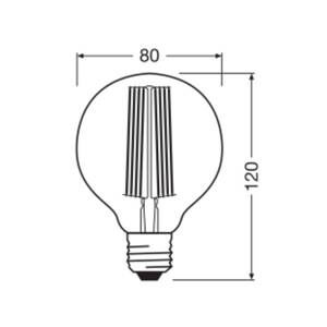 OSRAM OSRAM LED Vintage 1906, G80, E27, 5,8 W, zlatá, 2 200 K, stm.