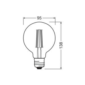 OSRAM OSRAM LED Vintage 1906, G95, E27, 6,5 W, zlatá, 2 400 K, stm.