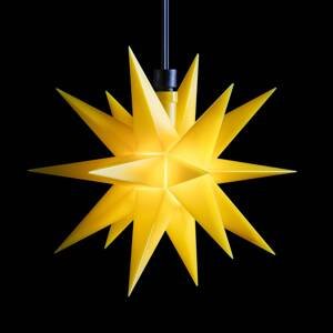 STERNTALER LED hvězda venkovní, 18cípá Ø 12 cm baterie, žlutá