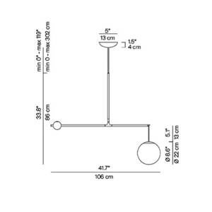 Luceplan Luceplan Malamata závěsné světlo černá 106 cm