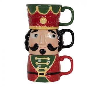 Set 3 keramických hrnků ve tvaru louskáčka – 1x 450 ml/2x 500 ml