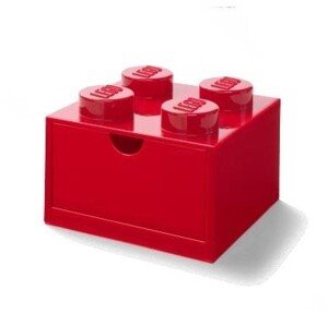 Stolní úložný box LEGO 4 se zásuvkou / červená