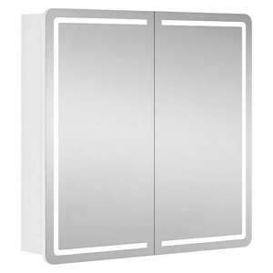 German LED zrcadlová skříňka / 72 x 69,6 cm / 12,3 W / dřevotříska / bílá