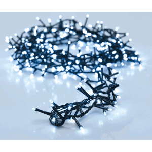 German Světelný LED řetěz / 800 LED / 16 m / 8 funkcí / venkovní i vnitřní / studená bílá