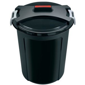 Odpadkový koš Heidrun / 75 l / 55 x 65 cm / plast / černá