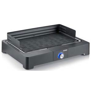 Elektrický stolní BBQ gril Severin PG 8567 / 2200 W / 44,5 x 26 cm / 1150 cm2 / černá