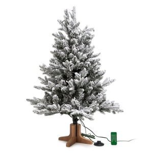 Luxusní vánoční 3D stromek QVC / jedle / 180 cm / 600 LED Deluxe / teplá bílá / třpytivý efekt / zasněžený