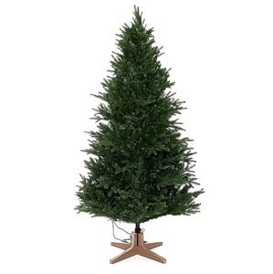 Luxusní vánoční 3D stromek QVC / jedle / 180 cm / 600 LED Deluxe / teplá bílá / třpytivý efekt / zelená