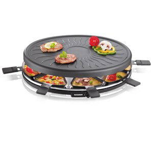 Elektrický párty raclette gril Severin RG 2681 / 1100 W / 8 mini pánví / černá