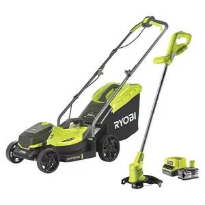 Akumulátorová sada Ryobi One+ RLM1833BLT1825M / sekačka / vyžínač trávy / akumulátor / nabíječka / 18V / 4 Ah / zelená/černá