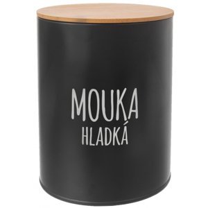 German Dóza BLACK s nápisem MOUKA HLADKÁ / pr. 13 cm / černá