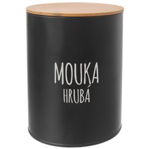 German Dóza BLACK s nápisem MOUKA HRUBÁ / pr. 13 cm / černá