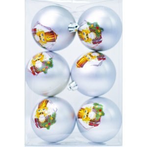 Set vánočních perleťových koulí s Louskáčkem DUE ESSE / Ø 8 cm / 6 ks