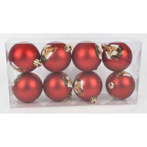 DUE ESSE Set 8 ks vánočních červených koulí s Louskáčkem / červená / Ø 7 cm