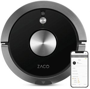 ZACO Robotický vysavač A9s s Wi-fi a vibrujícím mopem / ovládání pomocí aplikace / černá