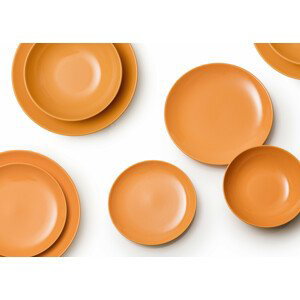 Kameninová jídelní souprava 18 kusů United Colors of Benetton / oranžová