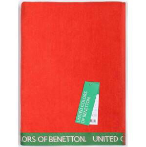 Plážová osuška United Colors of Benetton / 90 x 160 cm / 100% bavlna Velur / červená