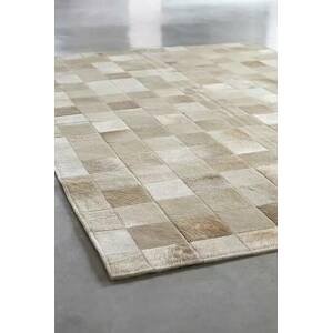 Dekorativní koberec Esbeco / 180 x 120 cm / hovězí kůže / champagne
