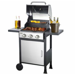 Multifunkční plynový BBQ gril DMS Germany GB-P300D-H / 3 hořáky / nerez