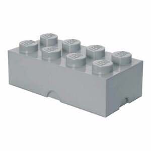 Úložný box LEGO 8 s víkem / 50 x 25 x 18 cm / plast / šedá