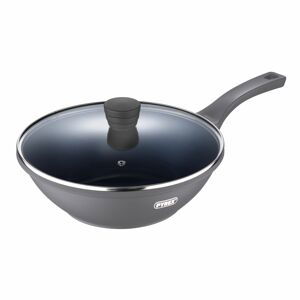 Hliníková pánev Wok s poklicí Pyrex / průměr 28 cm / objem 3,9 l / šedá