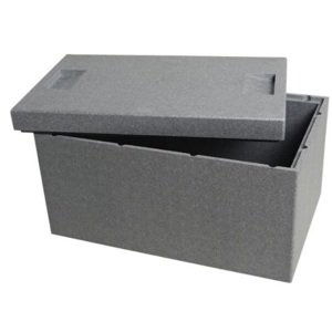 German Termobox s víkem / 54,5 x 35 x 30 cm / 35 l / polystyren / šedá