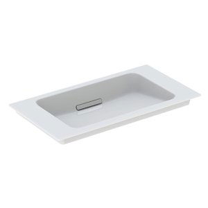 Geberit ONE - Umyvadlo nábytkové 750x400x130 mm, skrytý přepad, bez otvoru pro baterii, vodorovný odtok, KeraTect, bílá 500.391.01.2