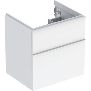 Geberit iCon - Umyvadlová skříňka, 59x62x48 cm, 2 zásuvky, lesklá bílá 502.303.01.1