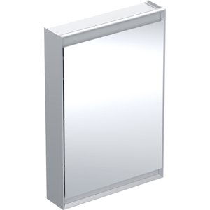 Geberit ONE - Zrcadlová skříňka s LED osvětlením, 600x900x150 mm, panty vlevo, hliník 505.810.00.1