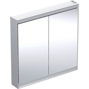 Geberit ONE - Zrcadlová skříňka s LED osvětlením, 900x900x150 mm, 2 dvířka, hliník 505.813.00.1