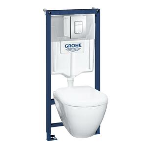 Grohe Solido - Set předstěnové instalace, klozetu Bau Ceramic a sedátka softclose, tlačítko Skate Cosmopolitan, chrom 39186000