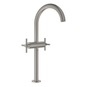 Grohe Atrio - Umyvadlová baterie s výpustí a otočným výtokem, velikost XL, supersteel 21044DC3