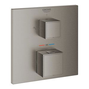 Grohe Grohtherm Cube - Termostatická baterie pod omítku pro 2 spotřebiče, kartáčovaný Hard Graphite 24154AL0